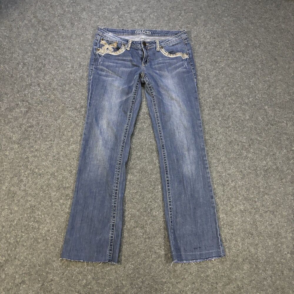 Grace in LA Bootcut Jeans Size 29 Blue Medium Wash Slim Fit Read